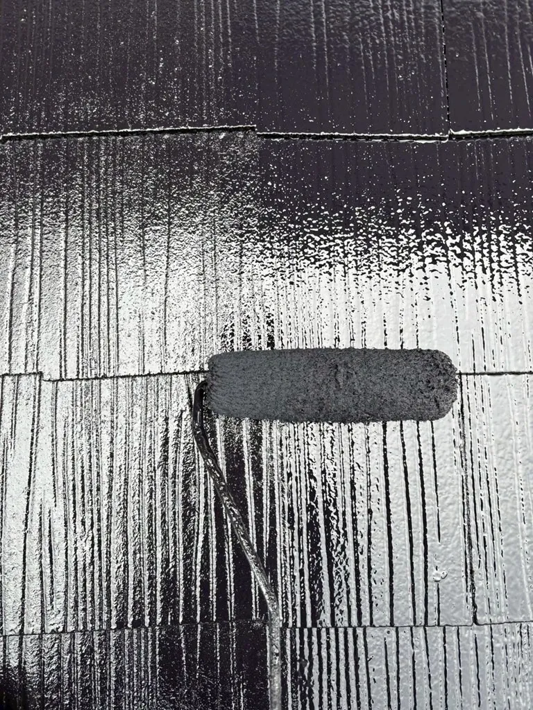 【福岡県 筑紫野市 Ｗ様邸】屋根上塗り、養生