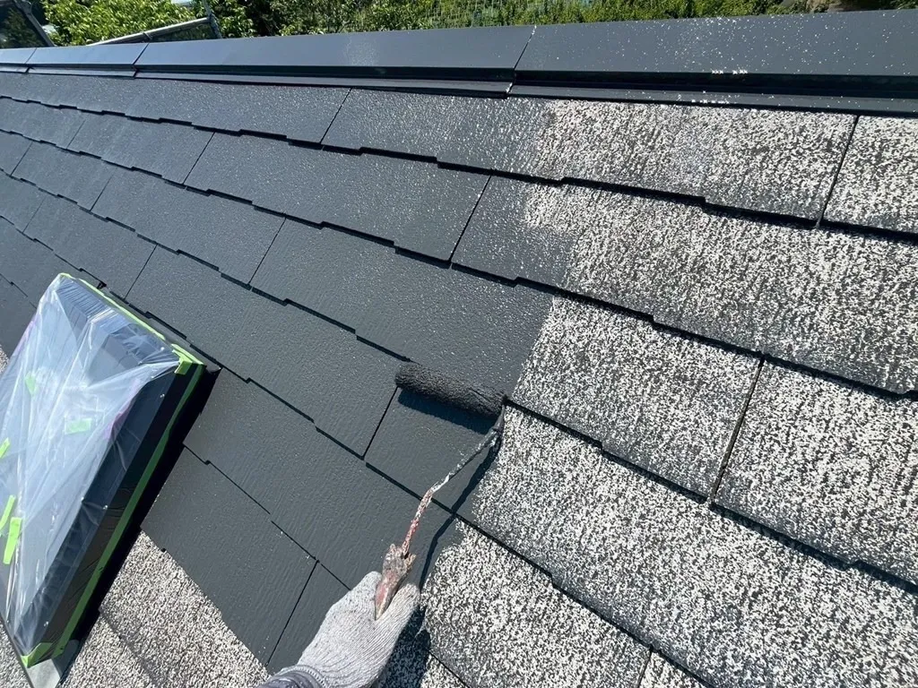 【熊本県 球磨郡 U様邸】屋根中塗り、付帯部塗装